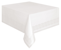 Unique Tablecover Bright White Lined 54" x 108