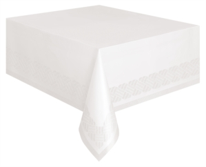 Unique Tablecover Bright White Lined 54" x 108