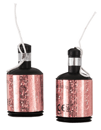 Rose gold Glitz Party Poppers by Unique, 20-pack, colorful party accessories with shimmering metallic finish for celebrations.
