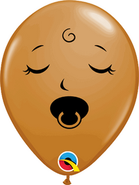 Mocha Brown Sleeping Baby 5" Latex Balloons 100pk