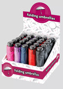 Set of 25 County Stationery folding umbrellas, compact homeware accessories with colorful, folded umbrella designs.