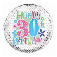 Simon Elvin Age 30 Floral 18" Foil Balloon