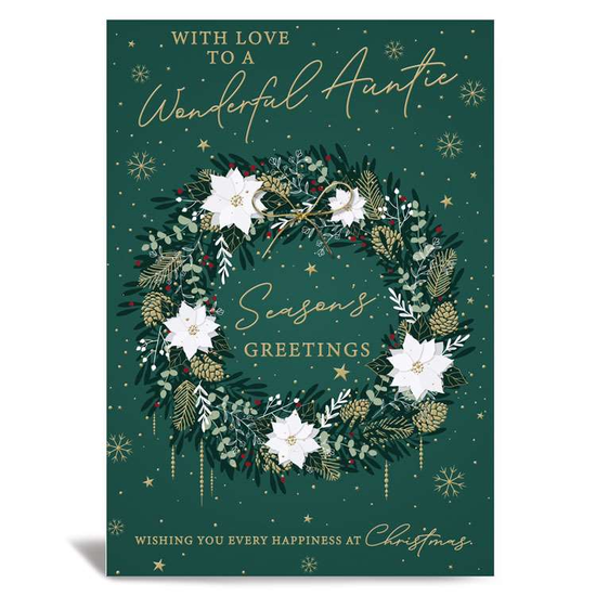 Prelude 6 Pack Cards C50 Christmas Auntie Wreath