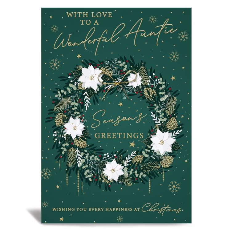 Prelude 6 Pack Cards C50 Christmas Auntie Wreath