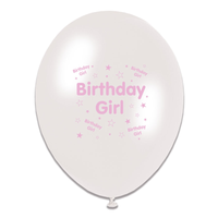 Tiger Feet Birthday Female Latex Balloons 6x8pk