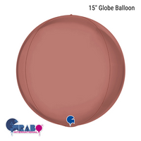 Grabo Foil Balloon Platinum Rose Globe 15"