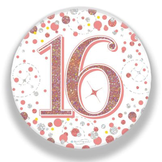 Oaktree Sparkling Fizz Badge Age 16 Rose Gold 3
