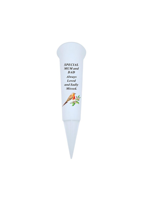 Memorial Spike Vase Mum & Dad 33x10cm