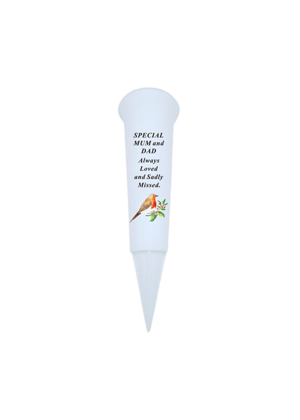 Memorial Spike Vase Mum & Dad 33x10cm