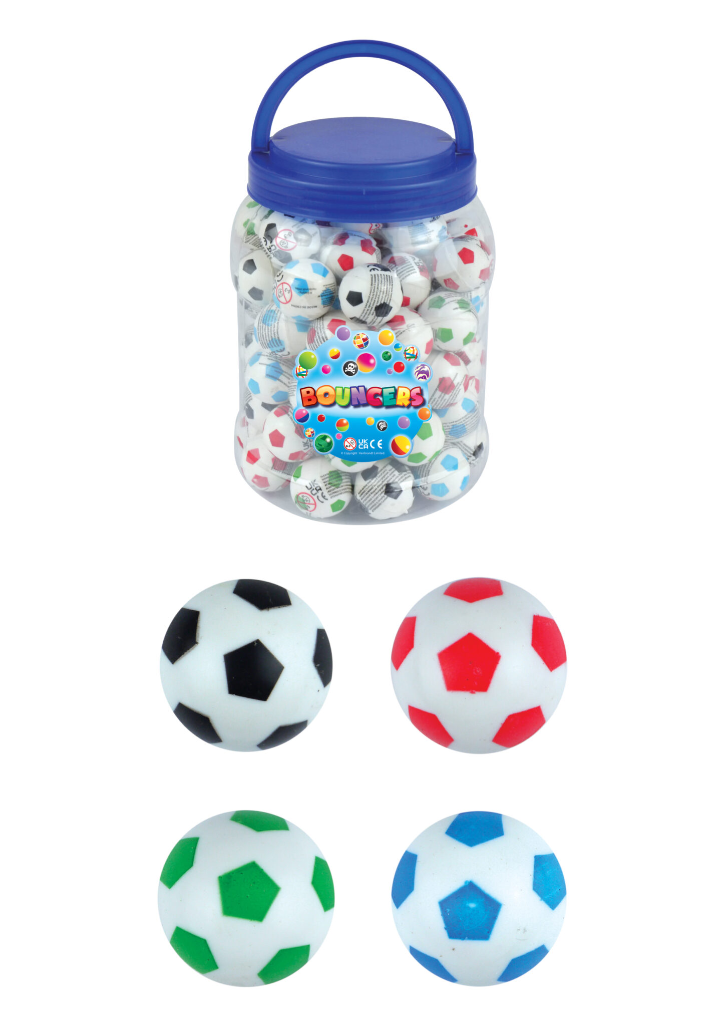 Henbrandt Bouncy Balls Football 3.3cm 72pk