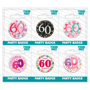 Small Badges Age 60 Female 6pk