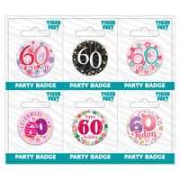 Small Badges Age 60 Female 6pk