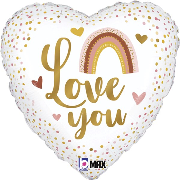 Boho Love You 18" Heart Foil Balloon