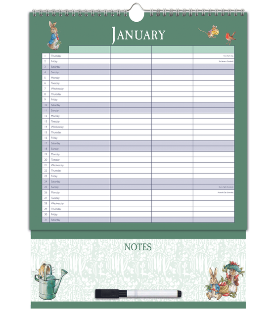 Calendar Organiser Peter Rabbit 2027