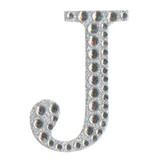 Eleganza Diamante Letter J Sticker 5cm