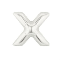Oaktree Foil Balloon Silver 14" Letter X