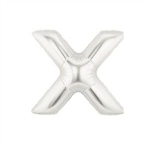 Oaktree Foil Balloon Silver 14" Letter X