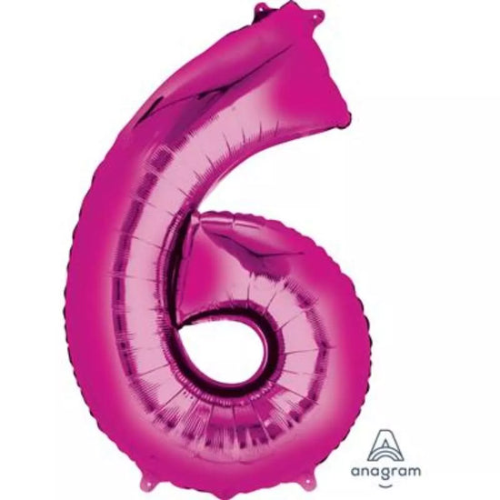 Anagram Foil Balloon Pink 34" Number 6