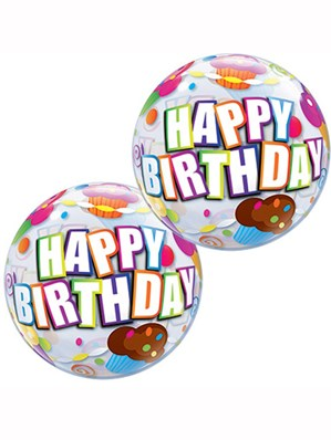 Qualatex Cupcake 12" Air Fill Bubble Balloon 10pk