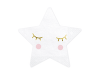 Little Star Smiling Eyelashes 16cm Napkins 20pk
