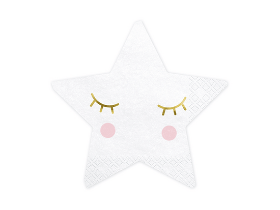 Little Star Smiling Eyelashes 16cm Napkins 20pk