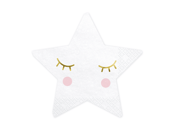 Little Star Smiling Eyelashes 16cm Napkins 20pk