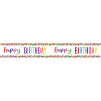 Unique Banner Happy Birthday Bright Confetti 9ft