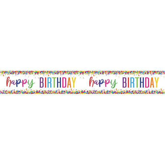 Unique Banner Happy Birthday Bright Confetti 9ft