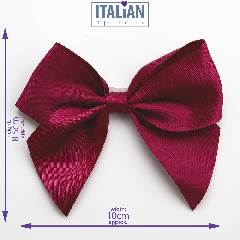 Italian Options 6 Pack Ribbon Bows Burgundy 10cm