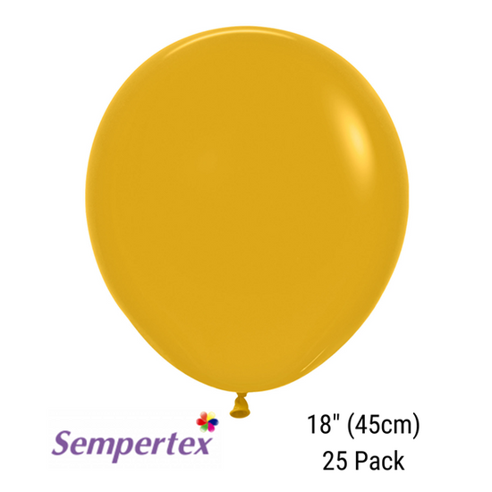Sempertex Mustard 18" Latex Balloons 25pk