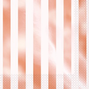 Rose Gold Foil Stripes Lunch Napkins 16pk