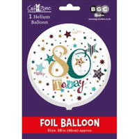 Foil Balloon 18" Round Holographic Age 80