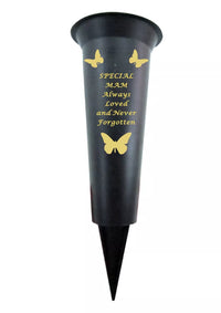David Fischoff Spike Vase Mam keepsake with textured ceramic design, featuring a unique spike pattern for decorative display.