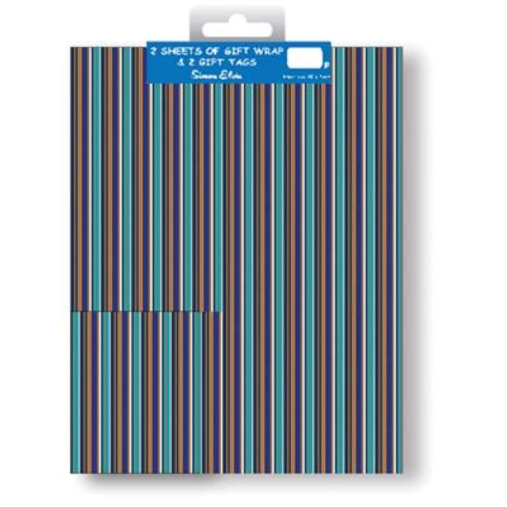 Folded Wrap & Tags Stripes 12pk