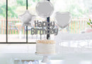 Silver glitter Oaktree cake topper, 147mm, for cake decorations, featuring a detailed tree design for celebration cakes.
