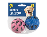 Pet Rubber Play Balls 2pk