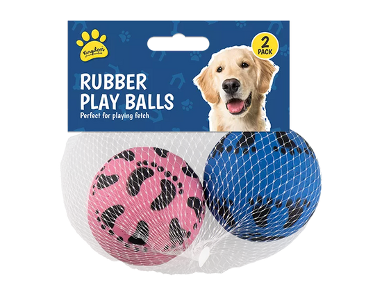 Pet Rubber Play Balls 2pk