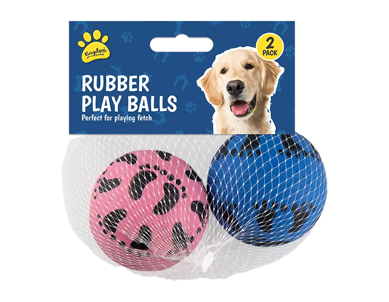 Pet Rubber Play Balls 2pk