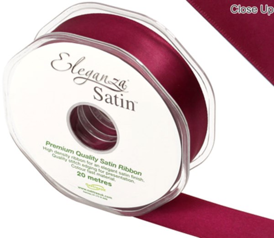 Eleganza Satin Ribbon Burgundy 25mm x 20m