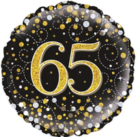 Oaktree Sparkling Fizz Age 65 Black 18" Foil