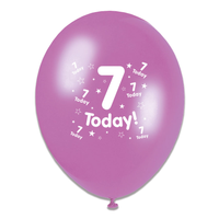 Tiger Feet Age 7 Birthday 10" Balloons 6x8pk