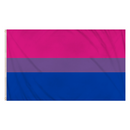 Henbrandt Pride LGBTQ+ bisexual flag, 5ft by 3ft, with vibrant rainbow colors and bisexual pride symbols on fabric.