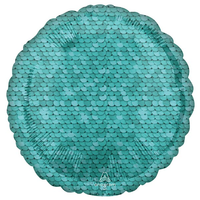 Sequins Ocean Blue 18" Round Foil Balloon