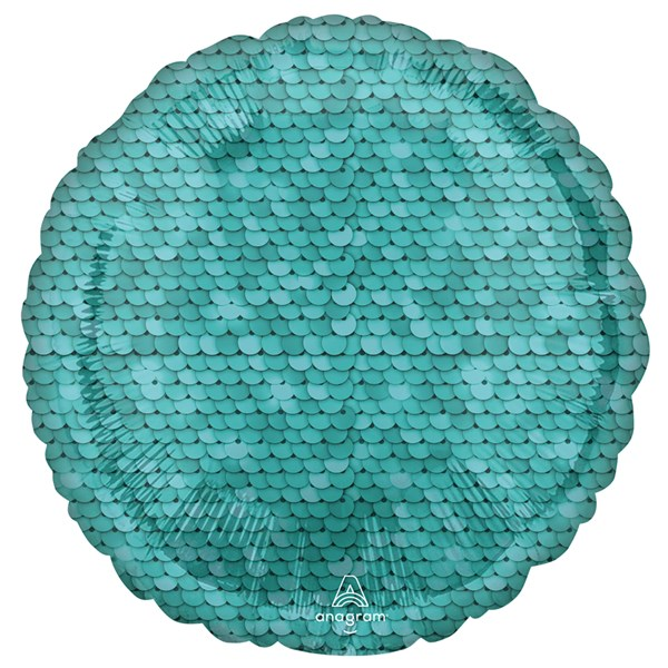 Sequins Ocean Blue 18" Round Foil Balloon