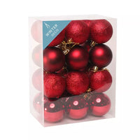 Shatterproof Baubles Burgundy 6cm 24 Pack