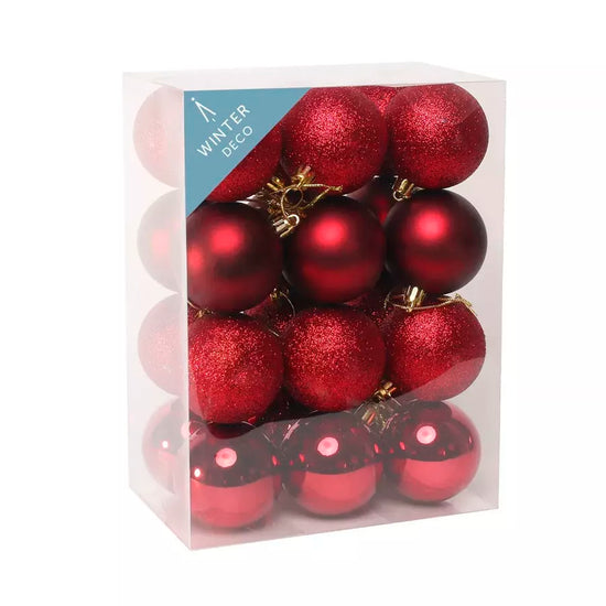 Shatterproof Baubles Burgundy 6cm 24 Pack
