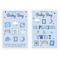 Poppyhill 12-pack newborn boy greeting cards featuring cute baby-themed designs for special occasions.