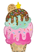 Anagram Foil Balloon Ice Cream Cone 30