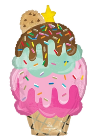 Anagram Foil Balloon Ice Cream Cone 30