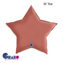 Grabo Foil Balloon Satin Rose Gold Star 36"